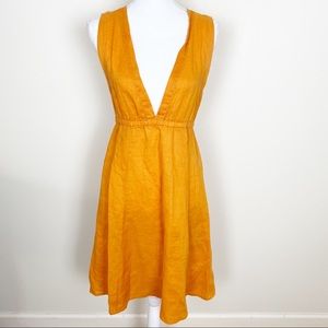 Anthropologie left of center orange linen dress
